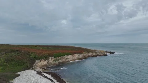 UK cliff sea front waves D Video stock 315595932