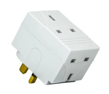 UK Cube Adaptor Plug Stock-Fotos