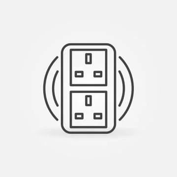 UK Double smart socket vector concept icon in outline style イラスト素材