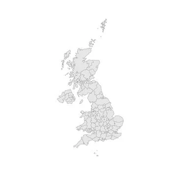UK editable vector political map EPS Stock Illustration
