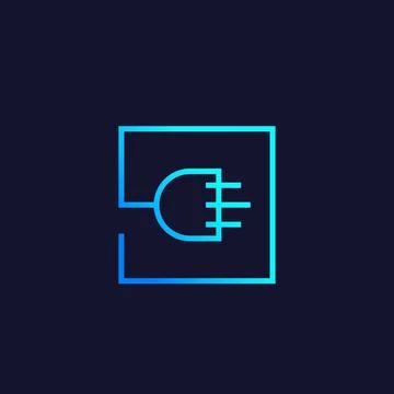 Uk electric plug icon, linear vector logo Stock Illustration