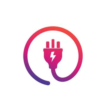 Uk electric plug icon, vector logo Stock Illustration