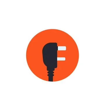 Uk electric plug, vector icon in flat style Stock Illustration