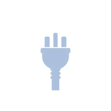 Uk electric plug, vector icon on white Stock Illustration