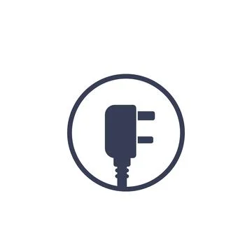 Uk electric power plug, vector icon Stock Illustration