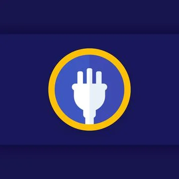 Uk electrical plug icon, vector logo Stock Illustration