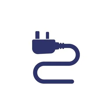 Uk electrical plug, vector icon on white Stock Illustration