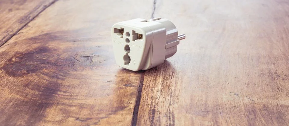 UK to EU socket adapter Stock Photos