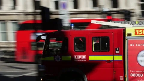 UK Fire truck Stock Footage