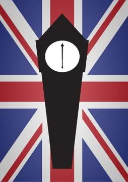 UK Flag and Clock Tower Illustrazione stock