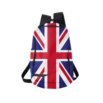 UK flag backpack isolated on white Stock Photos