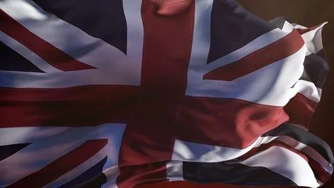UK Flag Blowing in the Wind Video stock 92235606