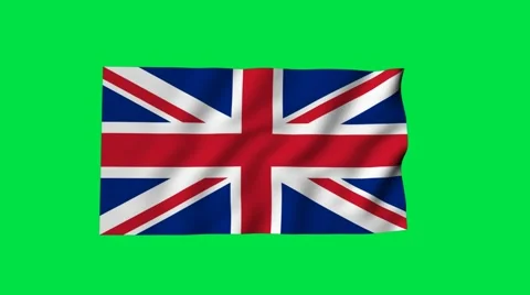 UK flag Chroma key green screen Stock Footage