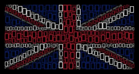 UK Flag Collage of Contour Rectangle Items Stock Illustration