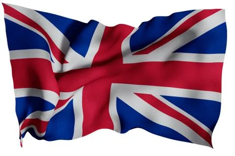 UK flag with fabric texture. 3D remder. Stock Illustration