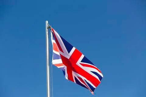 UK flag on a flagpole Stock Photos