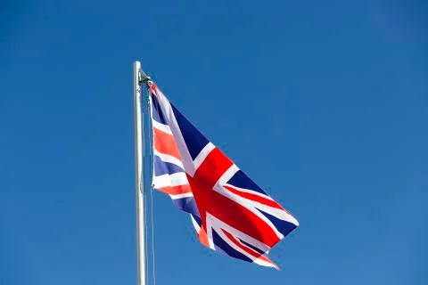 UK flag on a flagpole Stock Photos