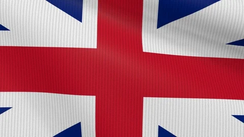 UK Flag Fluttering Wind Stock Footage 129388541