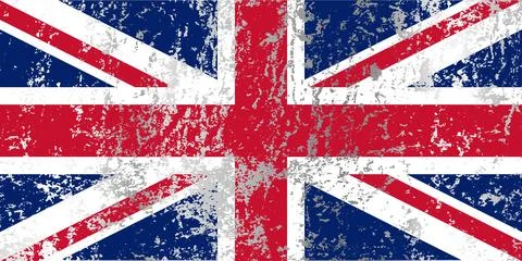 UK flag with grunge effect. Stock Illustration