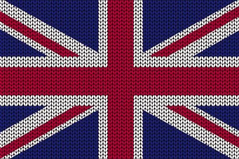 UK flag in knitting pattern Stock Illustration