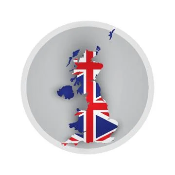 Uk Flag Map Icon Illustrazione stock