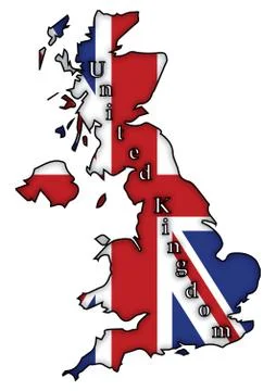 UK Flag On Map Stock Illustration