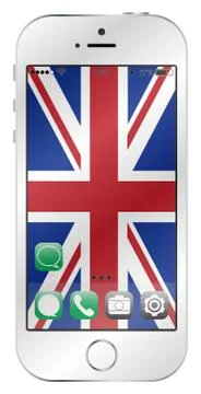UK Flag Mobile Screen Stock Illustration