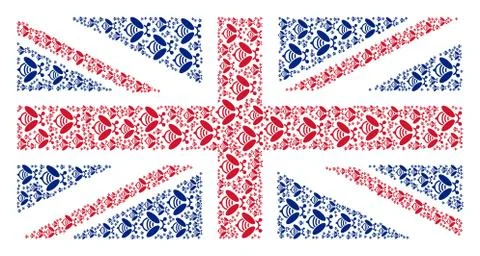 UK Flag Mosaic of Bee Items Illustrazione stock