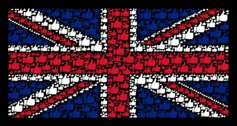 UK Flag Mosaic of Thumb Up Items Illustrazione stock