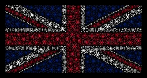UK Flag Pattern of Atom Icons Illustrazione stock