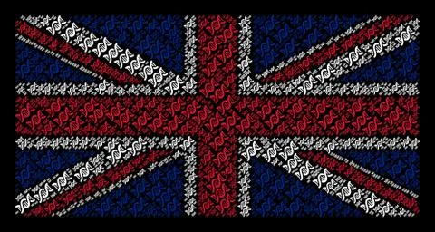 UK Flag Pattern of DNA Spiral Items Illustrazione stock