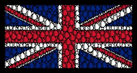 UK Flag Pattern of Drop Items Illustrazione stock
