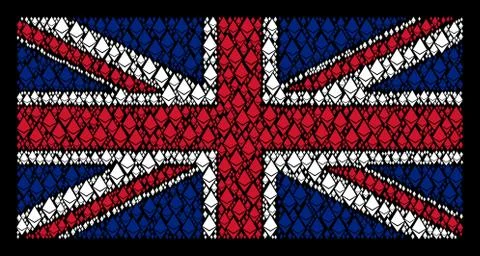 UK Flag Pattern of Ethereum Crystal Icons Illustrazione stock