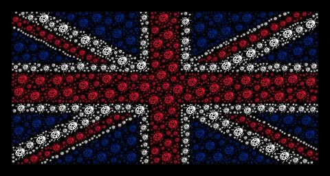 UK Flag Pattern of Ladybird Bug Items Illustrazione stock