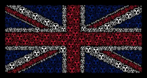 UK Flag Pattern of Radioactive Items Stock Illustration