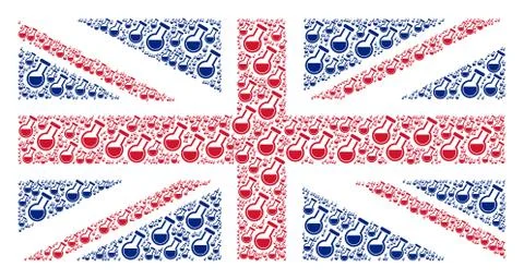 UK Flag Pattern of Retort Icons Stock Illustration