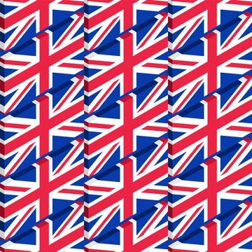 UK flag pattern seamless. Great Britain flag background. United Kingdom textu Stock Illustration