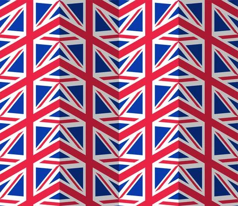 UK flag pattern seamless. Great Britain flag background. United Kingdom textu Illustrazione stock