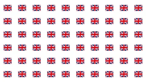 UK flag pictogram bouncing grid animation Stock Footage 336104698