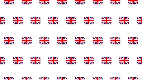 UK flag pictogram loop animation on white background Stock Footage 334658027