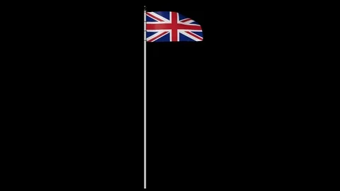UK Flag on Pole with Alpha Channel 库存影片 87265697
