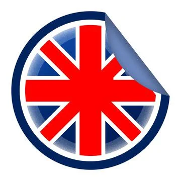 UK flag sticker Illustrazione stock