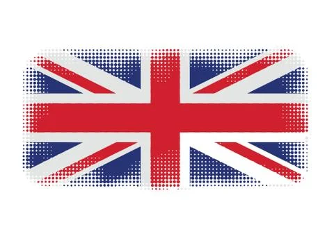 UK flag symbol halftone Stock Illustration