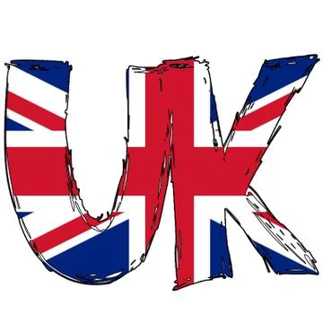 UK Flag Text Stock Illustration