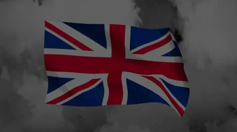 UK flag thunder and cloud cg background for negative image footage Video stock 10598293
