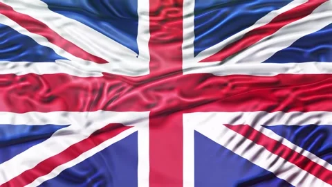 UK Flag Waving 3D Animation Loop. 库存影片 336606009