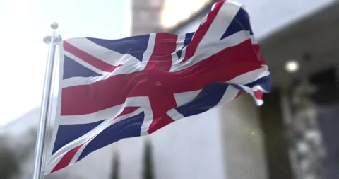 Uk-flag-waving-4k-60fps Stock Footage 330489346