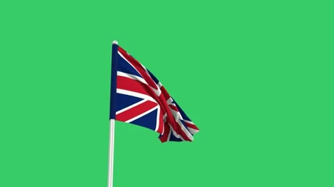UK flag waving in the wind on a green screen background 스톡 동영상 281294035