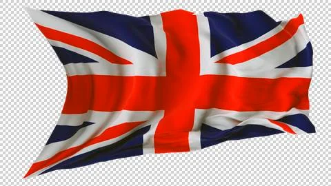 UK Flag Waving in the Wind Stock Illustration