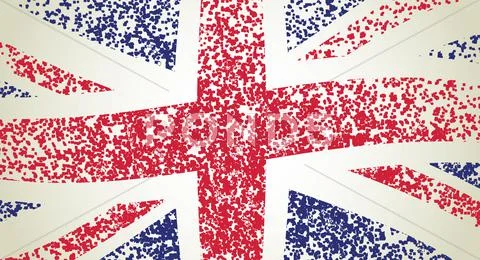 Uk flag, wavy - grunge illustration Stock Illustration